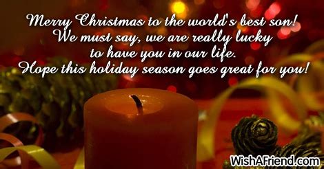 Merry Christmas to the world's best, Christmas Message for Son