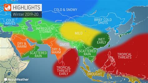 AccuWeather's 2019-2020 Asia winter forecast Water temperatures over the Indian Ocean are ...