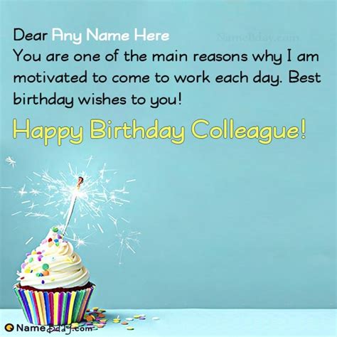 Formal Birthday Wishes For Colleague With Name