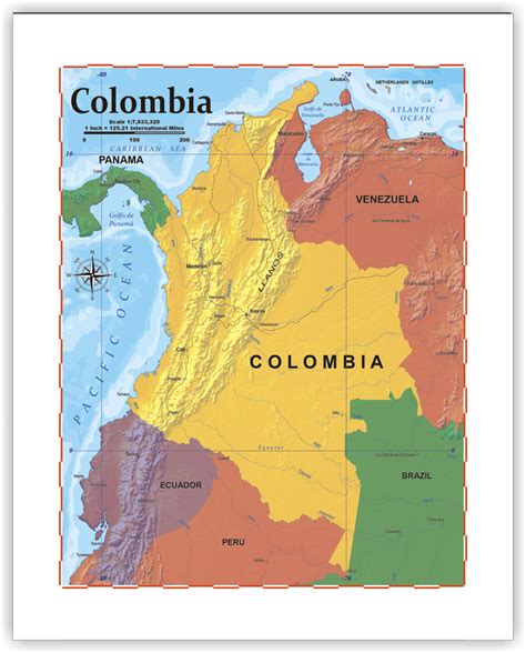 ProGeo Map of Colombia 8 x 10 Print or framed – ProGeo Maps & Guides