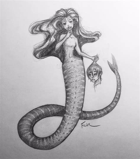 Evil Mermaid Sketch