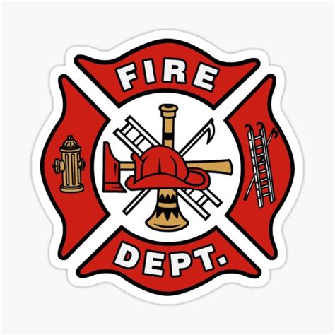 "Fire Department Logo Firemen Badge Fireman Gift " Sticker for Sale by ...