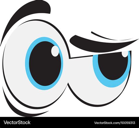 Side eye cartoon eyes icon Royalty Free Vector Image