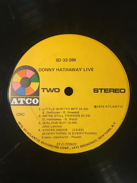 Donny Hathaway - Live (Vinyl, LP, Album, Club Edition) | Discogs