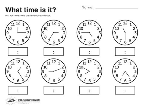 What Time Is It Printable Worksheet | Time worksheets, Telling time ...