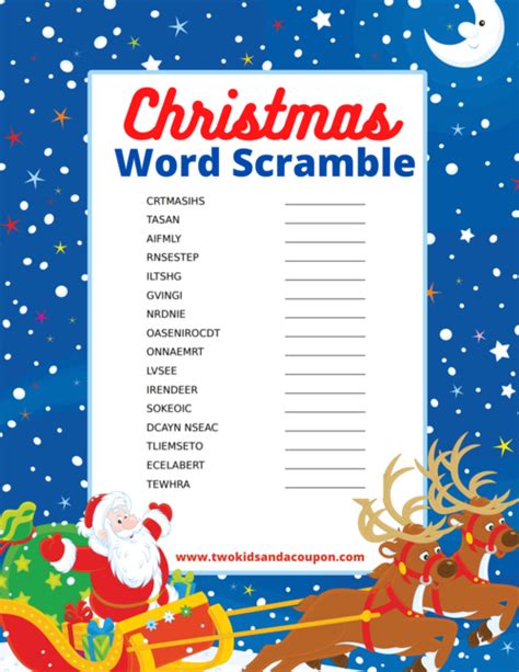 Free Christmas Word Scramble Printable For Kids | FaveCrafts.com