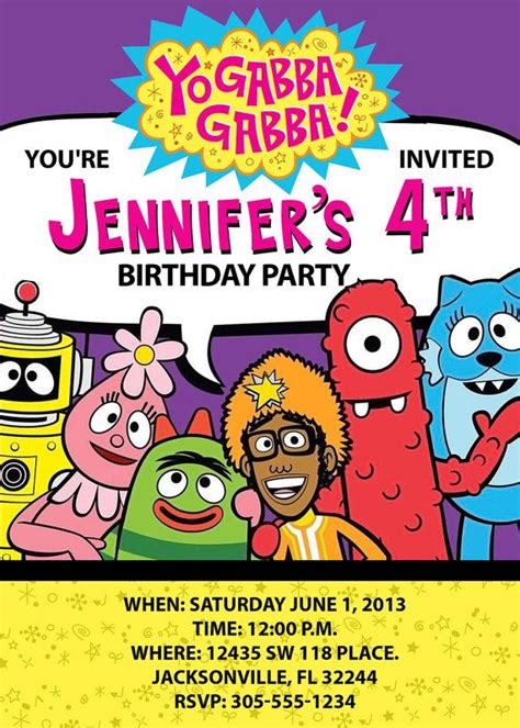 Yo Gabba Gabba Invitations Custom Designed with by invitationboss, $9. ...