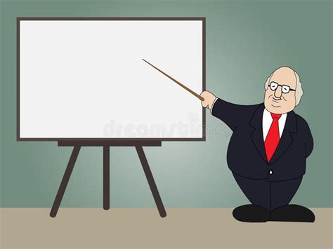 Professor Presentation on Whiteboard Stock Illustration - Illustration ...