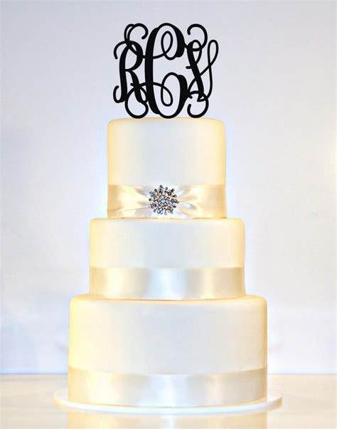 5" Personalized Custom Wedding Monogram Cake Topper #2422674 - Weddbook