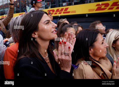 ZANDVOORT, NETHERLANDS - AUGUST 27: Sophie Kumpen claps her son Max ...