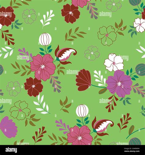 Colorful floral vector seamless pattern for wallpaper, textile, surface, fashion, background ...