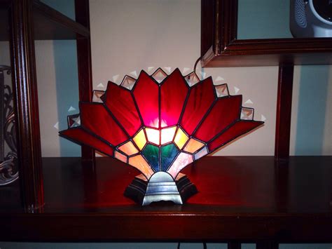 Fan Lamp | Stained glass light, Stained glass lighting, Stained glass lamps