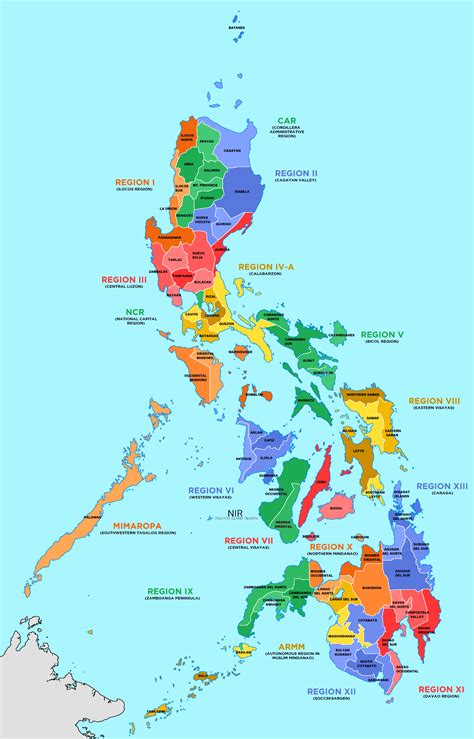 Philippines - regions and provinces • Map • PopulationData.net