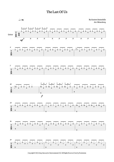 The Last Of Us (arr. Heisenberg) by Gustavo Santaolalla Sheet Music for Guitar Tab at Sheet ...