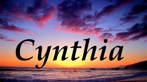 Cynthia, significado y origen del nombre - YouTube