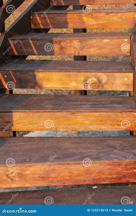 A Flight of Wooden Stairs stock image. Image of view - 125215613