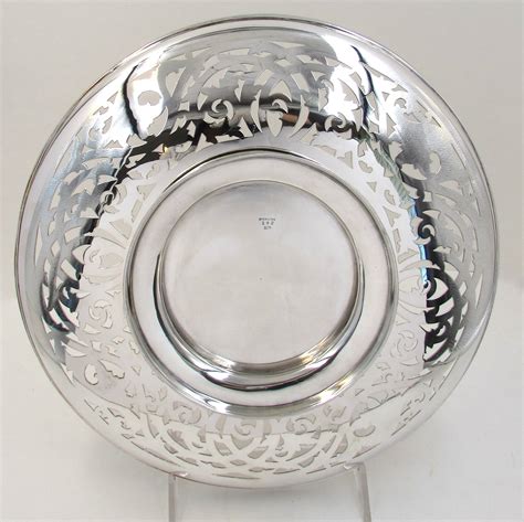 Sterling Silver Pierced & Engraved Pedestal Tray 12" - S & K Ltd.