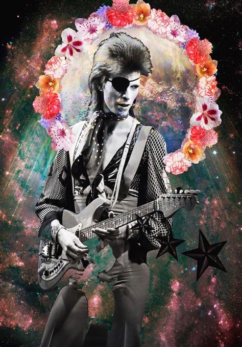 David Bowie art print mixed media collage art surreal art | Etsy