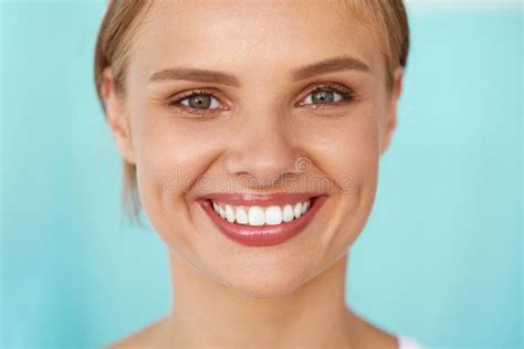 Beautiful Smile. Smiling Woman with White Teeth Beauty Portrait. Stock Image - Image of lips ...