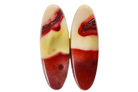 1.06" Colorful Mookaite Jasper Cabochon Pair (#171332) For Sale - FossilEra.com