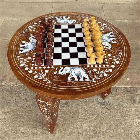 WOODEN CHESS TABLE | Etsy