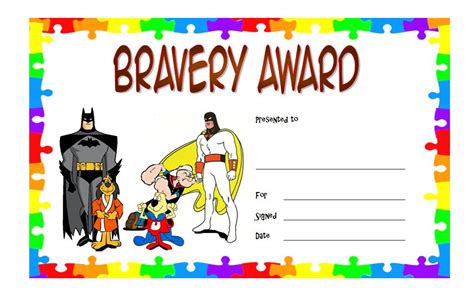 certificate of bravery template, bravery certificate immunization ...