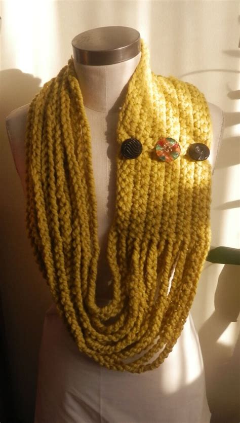 Items similar to Crochet Lime Green Yarn Chain Fashionable Scarf Lariat on Etsy