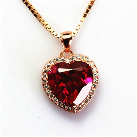 Sold at Auction: Ruby Stone, ruby stone heart-shaped Necklace Pendant