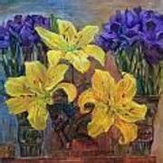 Bouquet Yellow Lilies Painting by Galina Gladkaya | Fine Art America