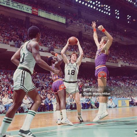 finals, Boston Celtics Dave Cowens in action, taking shot vs Phoenix ...