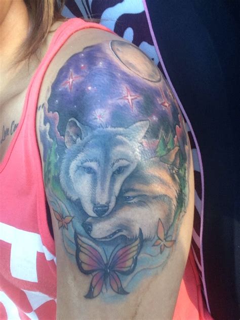 Lupus tattoo for my mom. Canis Lupus (Gray Wolf), butterflies (lupus ...