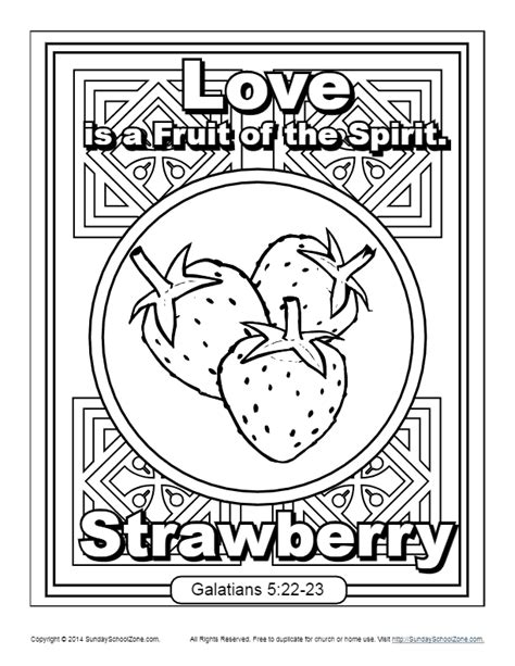 Fruit of the Spirit for Kids: Love Coloring Page