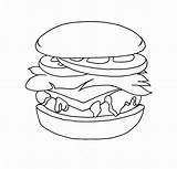 Coloring Pages Hamburger Sheets Printable Colouring Cheeseburger  sketch template