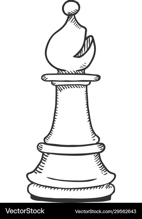 Single sketch - chess bishop figure Royalty Free Vector