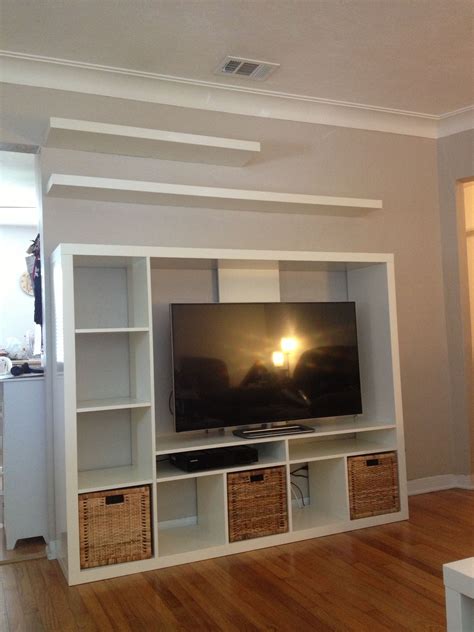 Mike and Ikea's master peace. white TV entertainment center with shelfs ...