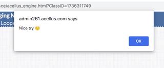 I use Acellus, and I can't finish my classes because this keeps showing up. What does this mean ...