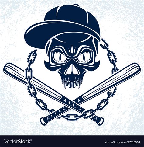 Brutal gangster emblem or logo with aggressive Vector Image