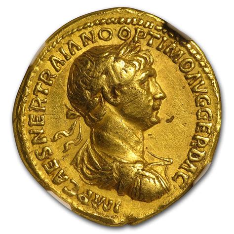 Roman Gold Aureus Emperor Trajan (98-117 AD) XF NGC | Ancient ...