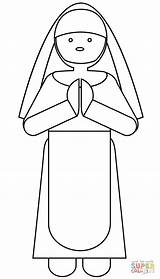 Coloring Nun Catholic Pages Para Kids Colorear Printable Crafts Mary  sketch template