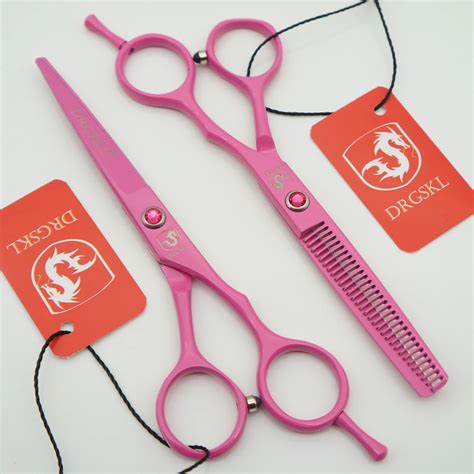 DRGSKL pink paint 5.5 inch hair cut scissors professional barber hair ...