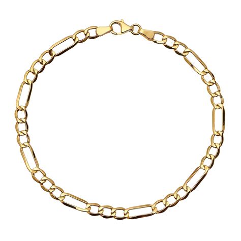 9ct Yellow Gold 8 Inch Figaro Chain Bracelet | H.Samuel