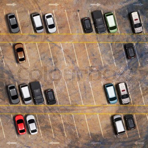 Aerial top view of parking lot | Stock image | Colourbox