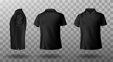 Free Vector | Realistic mockup of male black polo shirt | Remeras ...