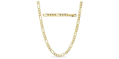 Solid 14K Gold Figaro Chain