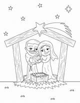 Nativity Christmas Card Coloring Pages sketch template