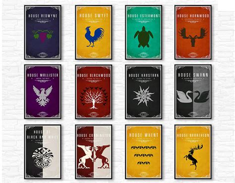 Game Of Thrones Stark Targaryen Kraft Paper Wall Art Poster - WePosters ...