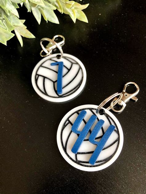 Volleyball acrylic keychains custom keychain number | Etsy