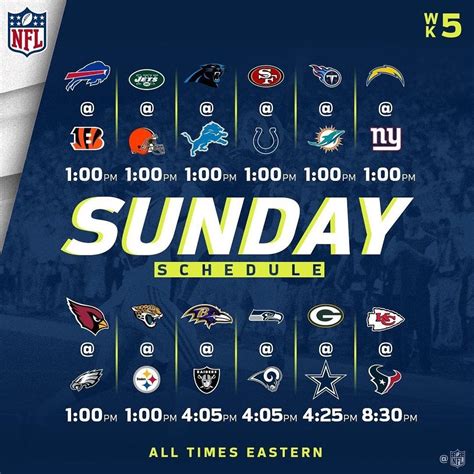 Week 5 NFL Sunday Schedule via IG:nfl | The Football Chick