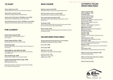 Menu at Jolly Miller pub & bar, Brigg