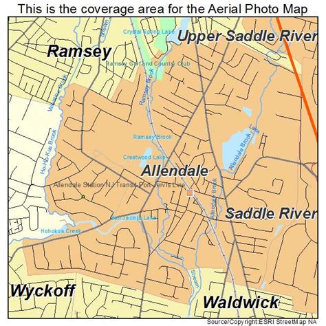 Aerial Photography Map of Allendale, NJ New Jersey